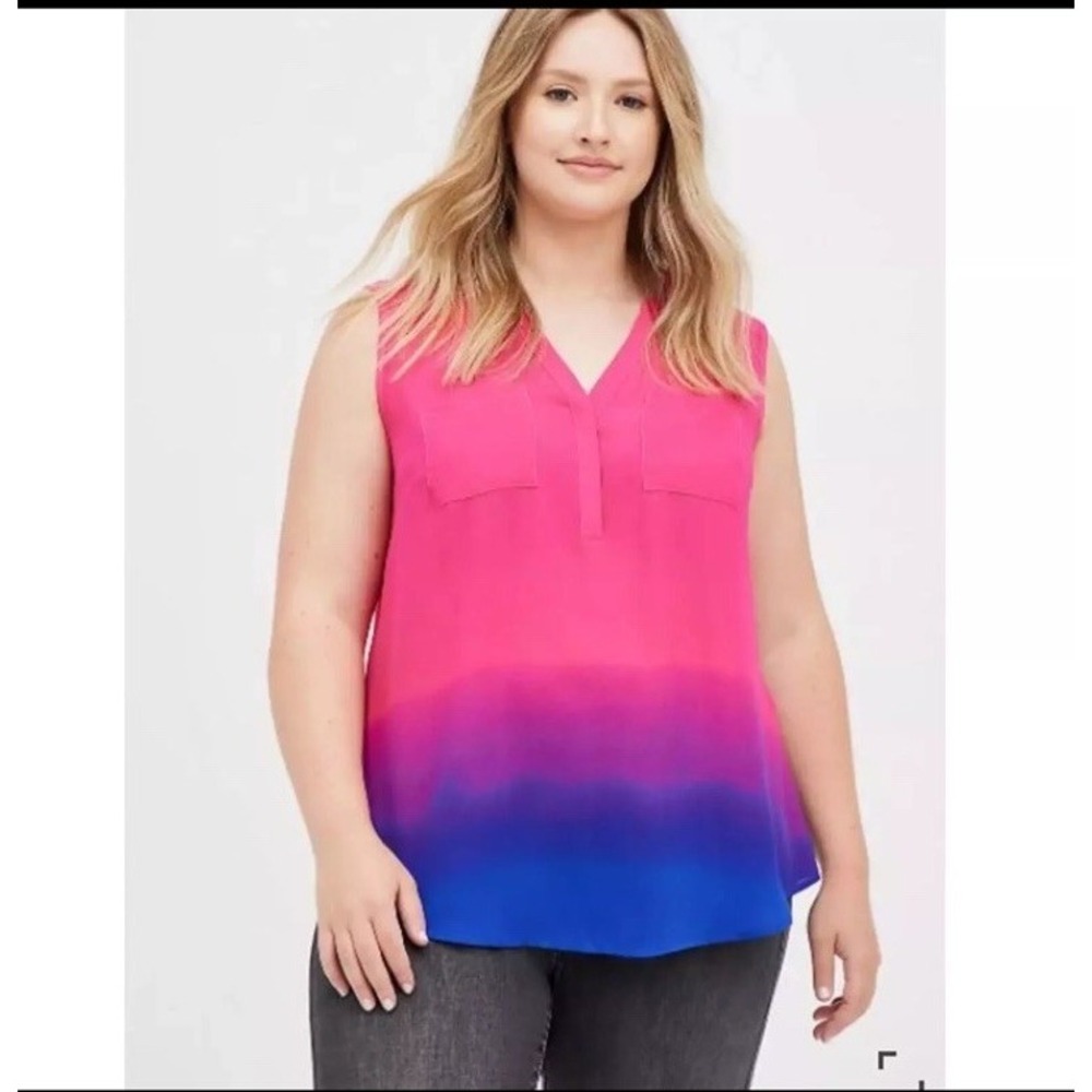 Torrid Women's Sz 2 (18/20) Harper Sleeveless Pink/Purple‎ Ombre Sleeveless Top